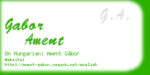gabor ament business card